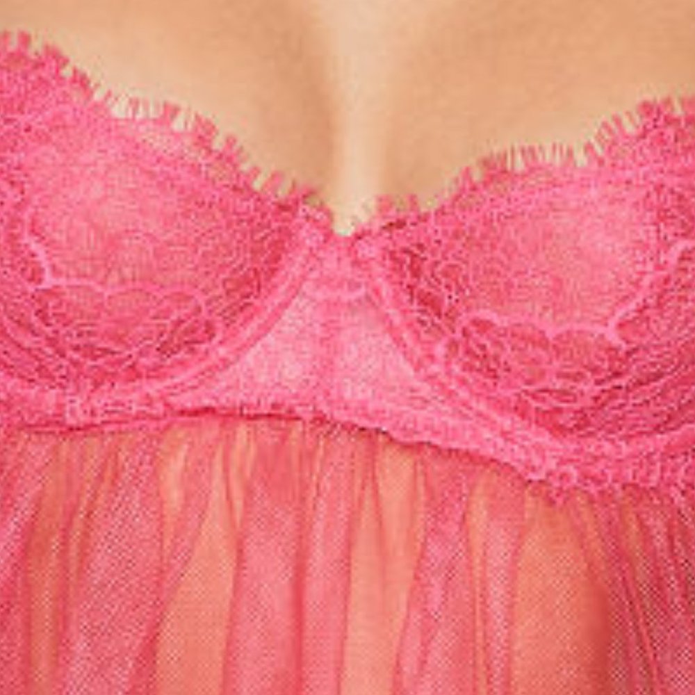 Last One NWT VS L VERY SEXY Babydoll Negligee Lingerie Nighty Victoria's Secret - Picture 7 of 16